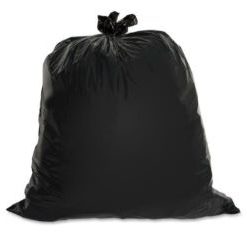 A filled, black garbage bag.