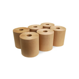 6 brown towel rolls