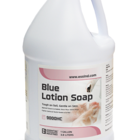 gallon of blue lotion soap.