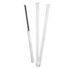 black straws wrapped in white paper.