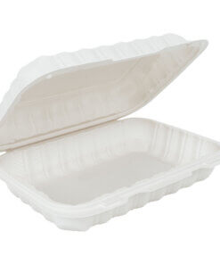 White hinged hoagie container 9 x 6