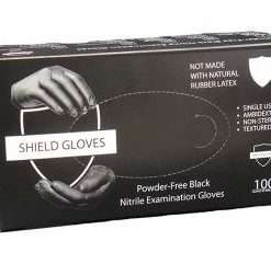 black box of black nitrile gloves