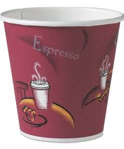 redish brown cup with coffee cups design