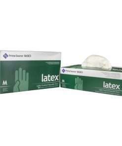 green box next to open green box of latex gloves