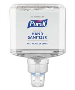 clear container of hand sanitizer for dispenser
