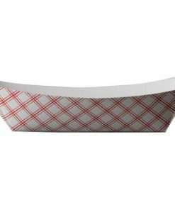 red and white checkered food tray
