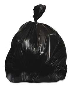 black trash can liner full of stuff