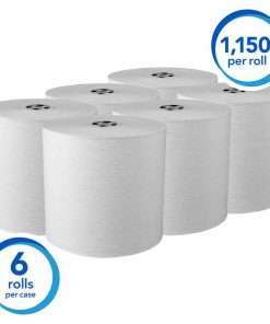 6 rolls of white roll towel