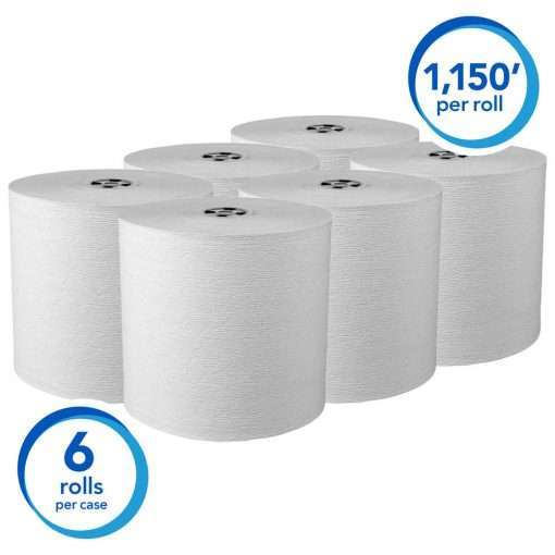 6 rolls of white roll towel