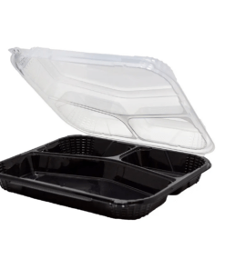 Container Microwavable Hinged, Black