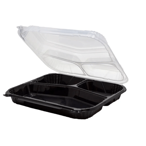 Container Microwavable Hinged, Black