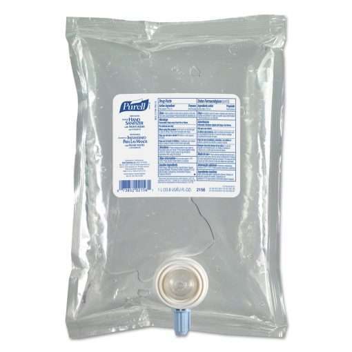 large bag with blue writing of purell hand sanitizer