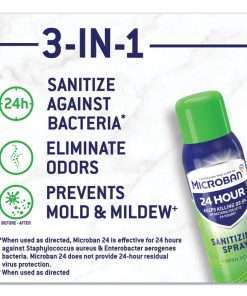 picture of microban spray and text about 3 in 1