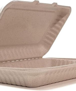 Container Fiber White Hinged Container 9x12x3