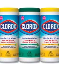 3 containers of clorox disinfecting wipes
