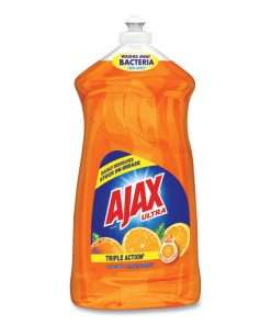 Orange bottle of Ajax dish soap