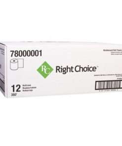 white box with green label white roll towels