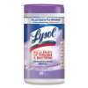 Purple container of lysol disinfecting wipes