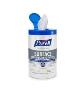 container of Purell surface wipes