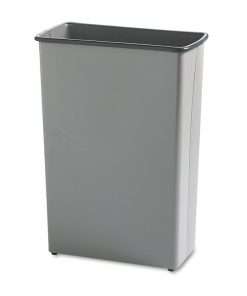 slim tall grey garbage can