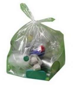 greenish colored garbage bag full of garbage
