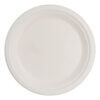 Nine inch white fiber paper plate, round