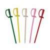 5 sword picks green, yellow, white, pink and red