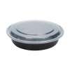 To-Go Container with Lid Combo. Black/Clear.