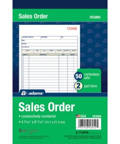 Adams Carbonless 2-part Numbered Sales Order Books
