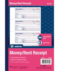 Adams Tapebound 3-part Money Receipt Book