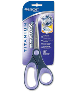 Westcott 8inch Titanium Non-Stick Straight Scissors, Purple