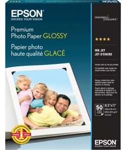 Epson Premium Inkjet Photo Paper - White - 92 Brightness - 97% Opacity - Letter - 8 1/2" x 11" - 68 lb Basis Weight - High Gloss - 50 / Pack