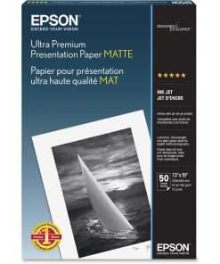 Epson Inkjet Photo Paper - White - 104 Brightness - 94% Opacity - Super B - 13" x 19" - Matte - 50 / Pack