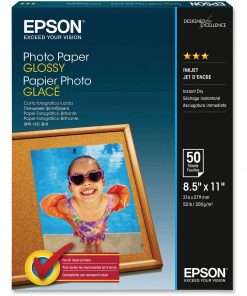 Epson Inkjet Photo Paper - White - 92 Brightness - 96% Opacity - Letter - 8 1/2" x 11" - 52 lb Basis Weight - Glossy - 50 / Pack