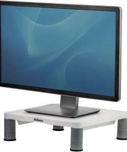 Fellowes Standard Monitor Riser - Up to 21" Screen Support - 60 lb Load Capacity - CRT, LCD Display Type Supported - 4" Height x 13.1" Width x 13.5" Depth - Desktop - Plastic - Graphite, Platinum
