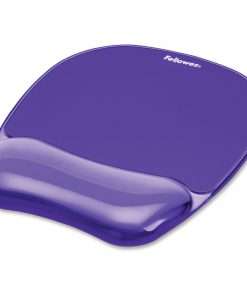 Fellowes Crystals Gel Mousepad/Wrist Rest - 0.75" x 7.88" x 9.19" Dimension - Purple - Rubber, Gel - Stain Resistant, Skid Proof - 1 Pack