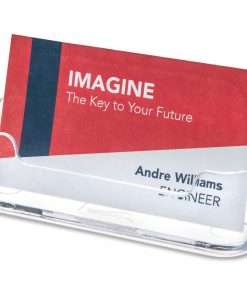 Deflecto Business Card Holder - 1.8" x 3.9" x 1.4" x - Plastic - 1 Each - Clear