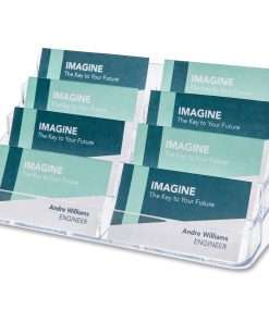 Deflecto Business Card Holder - 0.4" x 7.9" x 3.5" x - Acrylic - 1 Each - Clear