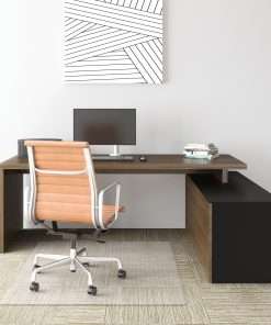 Deflecto EconoMat for Carpet - Carpeted Floor - 60" Length x 46" Width - Vinyl - Clear