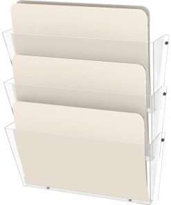 Deflecto Unbreakable DocuPocket - 3 Pocket(s) - 6.5" Height x 14.5" Width x 3" Depth - Unbreakable - Clear - Plastic - 3 / Pack