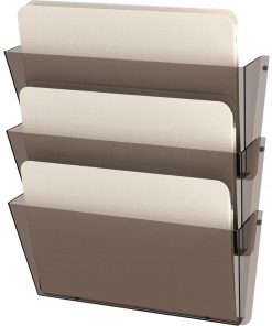 Deflecto Unbreakable DocuPocket - 3 Pocket(s) - 6.5" Height x 14.5" Width x 3" Depth - Unbreakable - Smoke - Plastic - 3 / Pack