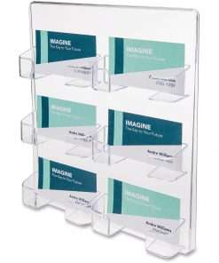 Deflecto Business Card Holder - 9.8" x 8.5" x 1.8" x - Acrylic - 1 Each - Clear