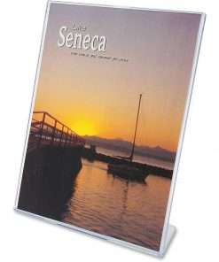 Deflecto Superior Image Slanted Sign Holders - 1 Each - 11" Width x 8.5" Height - Top Loading - Plastic - Clear