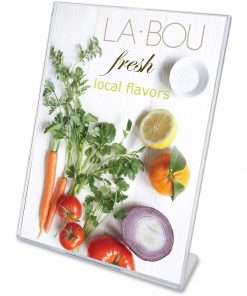 Deflecto Superior Image Slanted Sign Holders - 1 Each - 7" Width x 5" Height - Top Loading - Plastic - Clear