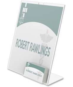 Deflecto Superior Image Slanted Sign Holders - 1 Each - 11" Width x 8.5" Height - Rectangular Shape - Plastic - Clear