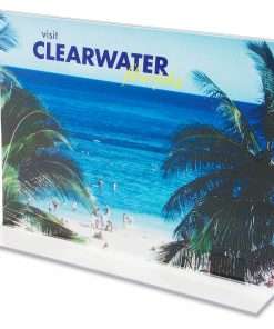 Deflecto Classic Image Double-Sided Sign Holder - 1 Each - 11" Width x 8.5" Height - Rectangular Shape - Self-standing, Bottom Loading - Plastic - Clear