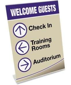 Deflecto Classic Image Slanted Sign Holder - 1 Each - 8.5" Width x 11" Height - Rectangular Shape - Side-loading, Self-standing - Plastic - Clear