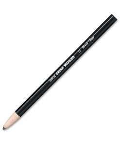 Dixon Phano Nontoxic China Markers - Black Lead - Black Barrel - 1 Dozen