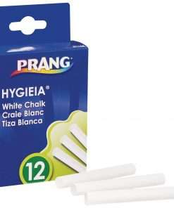 Dixon White Chalk Sticks - 3.3" Length - 0.4" Diameter - White - 12 / Box