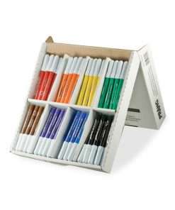Prang Bullet Tip Washable Master Pack Art Markers - Bullet Marker Point Style - Blue, Black, Green, Orange, Purple, Yellow, Red, Brown - 96 / Box